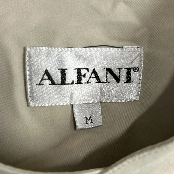 Alfani Men’s Medium Khaki Button Front Shirt Long Sleeve Minimalist Career‎ - Picture 10 of 12